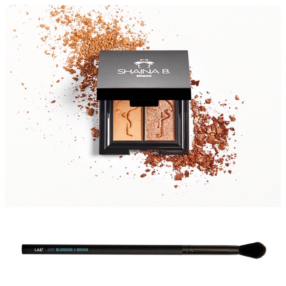 Shaina B. Miami Eyeshadow Duo in Wynwood & Heat + Lab2 Just Blending in Brush